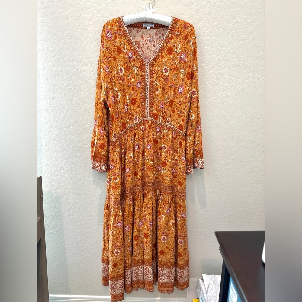 Floral Orange Maxi Dress